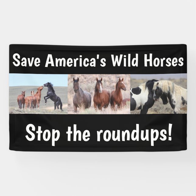 Save Our Wild Horses 3 x 5 Banner (Horizontal)