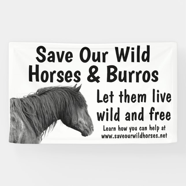 Save Our Wild Horses 3 x 5 Banner (Horizontal)