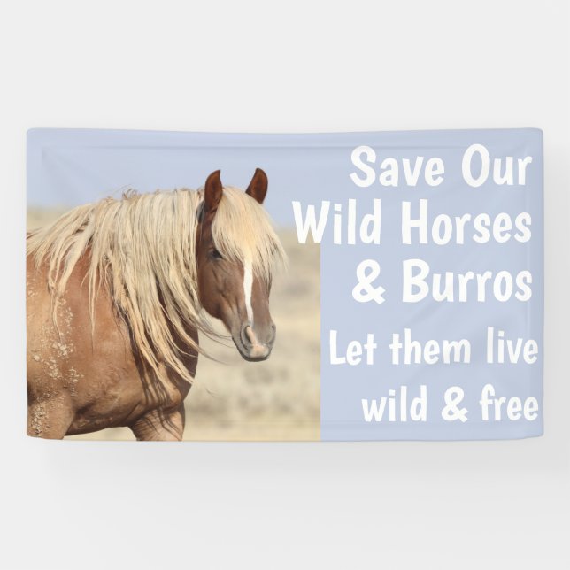 Save Our Wild Horses 3 x 5 Banner (Horizontal)