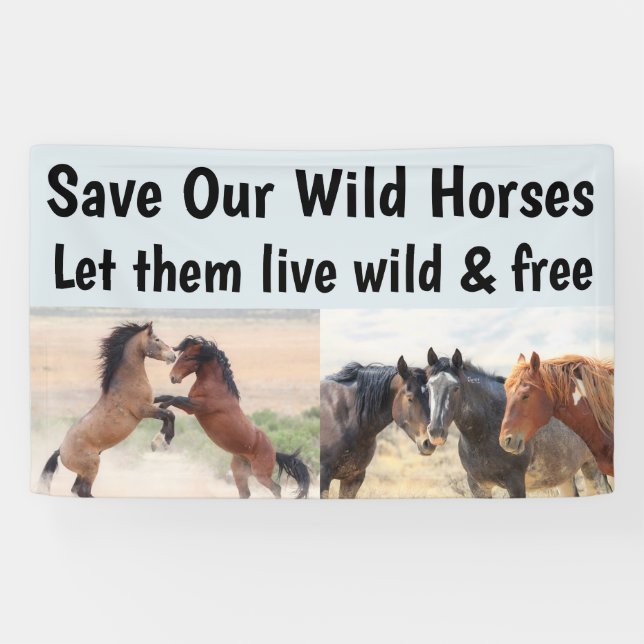 Save Our Wild Horses 3 x 5 Banner (Horizontal)