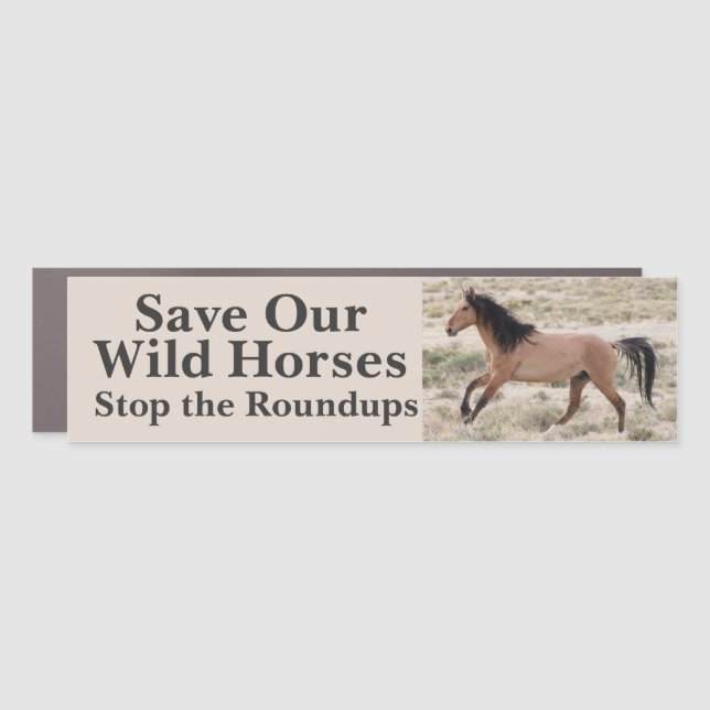Save Our Wild Horses Bumper Sticker Car Magnet (Front)