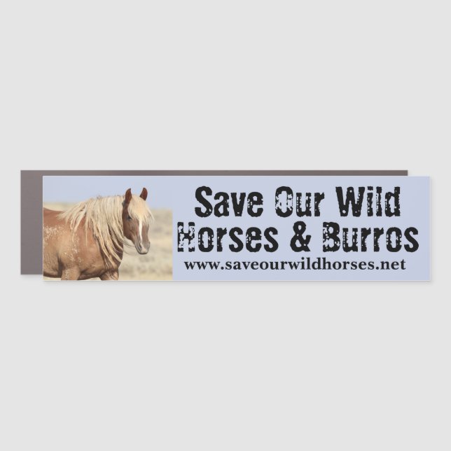 Save Our Wild Horses Bumper Sticker Car Magnet (Front)