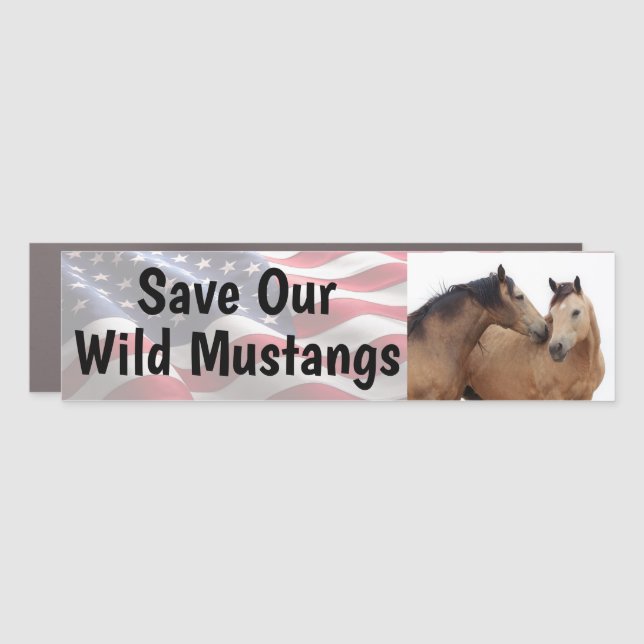 Save Our Wild Horses Bumper Sticker Car Magnet (Front)