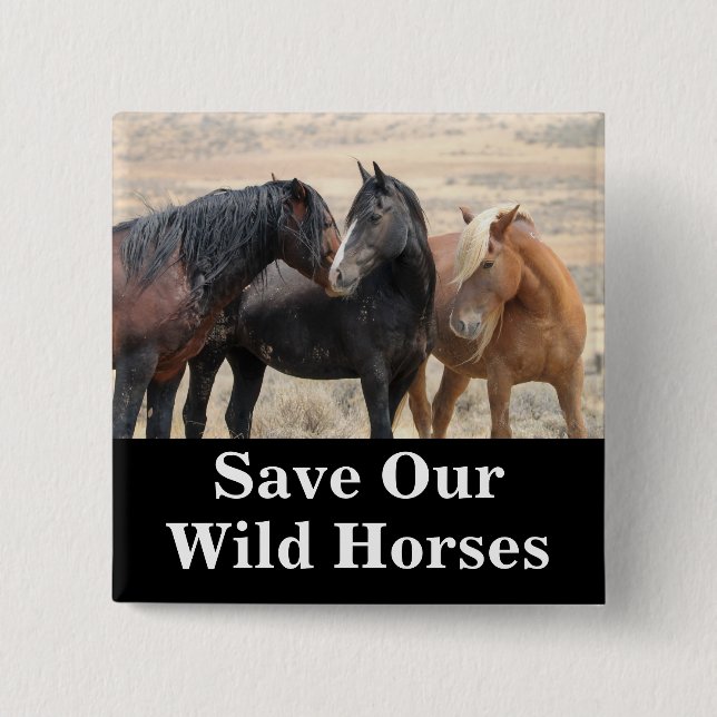Save Our Wild Horses Button (Front)