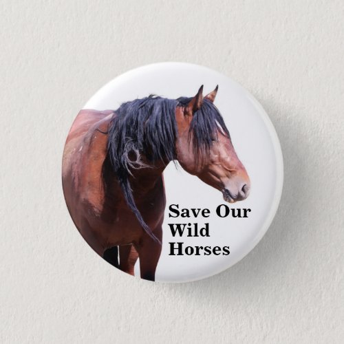 Save Our Wild Horses Button