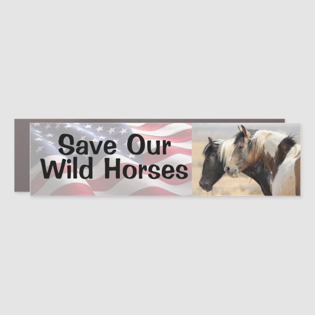 Save Our Wild Horses Car Magnet (Front)