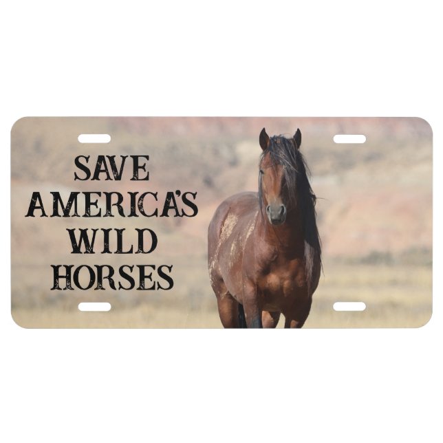 Save Our Wild Horses License Plate (Front)
