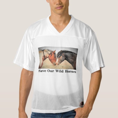 Save Our Wild Horses Mens Football Jersey