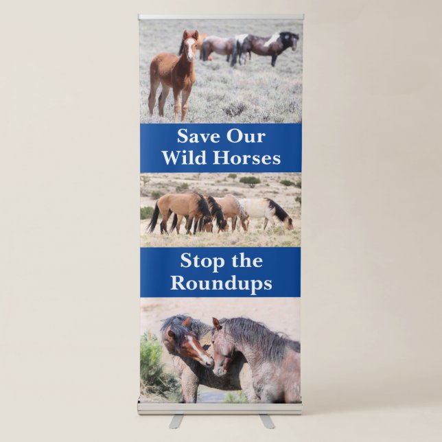Save Our Wild Horses Retractable Banner (Front)
