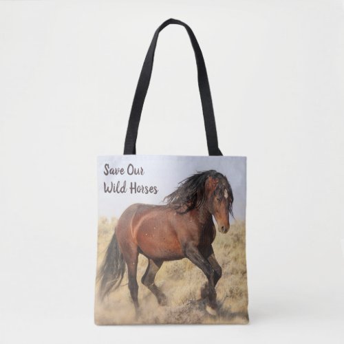 Save Our Wild Horses Tote Bag