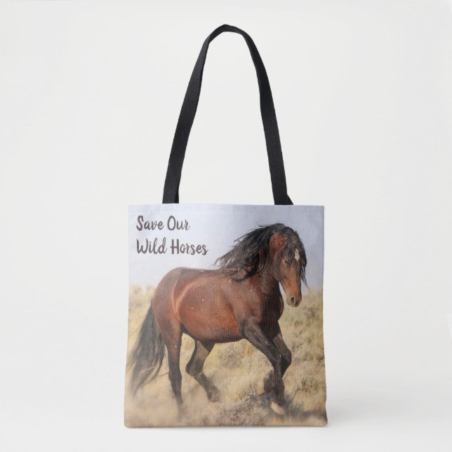 Save Our Wild Horses Tote Bag (Front)