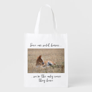 Save our Wild Horses: we're their only voice Grocery Bag