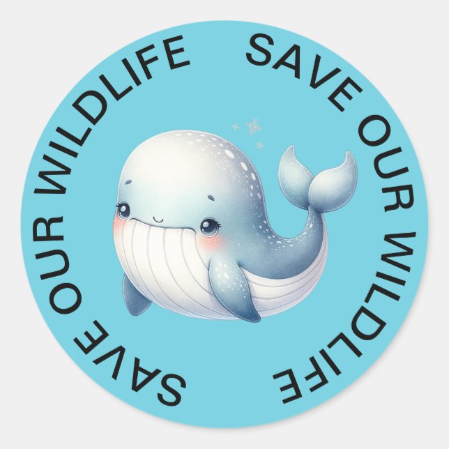 Save our Wildlife Blue Whale Stickers (Front)
