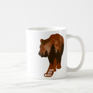 Save Our Woods Environmental Protection Bear Grizz Coffee Mug