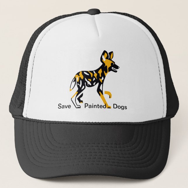 Save Painted Dogs - Cape hunting dogs- Wildlife - Trucker Hat (Front)