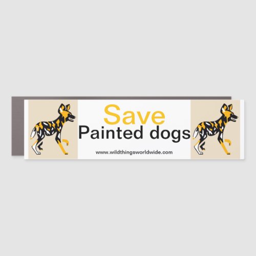 Save Painted dogs _ Endangered animal _car magnet