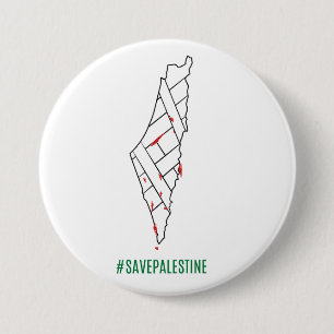 Save Palestine bleeding map - Freedom for Palestin Button