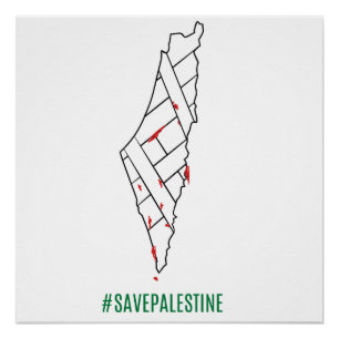 Save Palestine bleeding map - Freedom for Palestin Poster