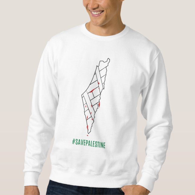 Save Palestine bleeding map - Freedom for Palestin Sweatshirt (Front)