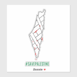 Save Palestine bleeding map Palestinians Freedom. Sticker