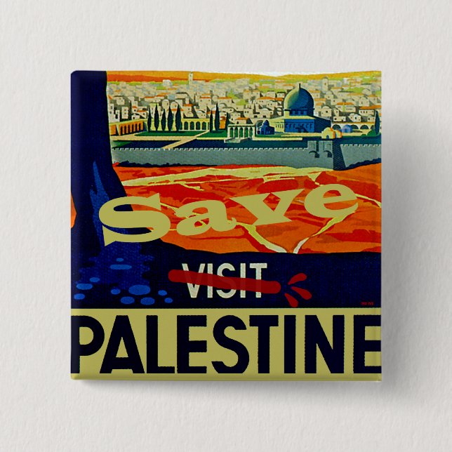 Save Palestine Pinback Button (Front)