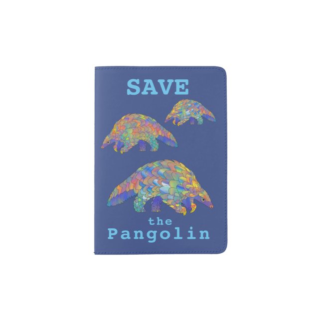 Save Pangolin Endangered Animal Activism Colorful Passport Holder (Front)