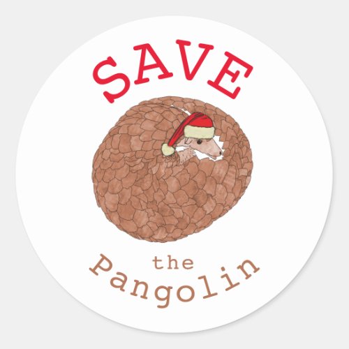 Save Pangolins Animal Rights Christmas Classic Round Sticker