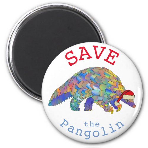 Save Pangolins Animal Rights Christmas Magnet