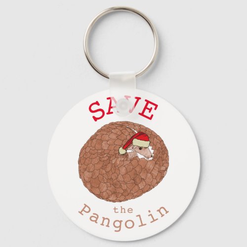 Save Pangolins Animal Rights Xmas Keychain