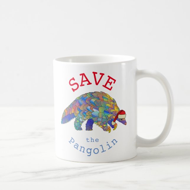 Save Pangolins cute Christmas Slogan Coffee Mug (Right)