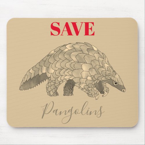 Save Pangolins Endangered Animal Mouse Pad