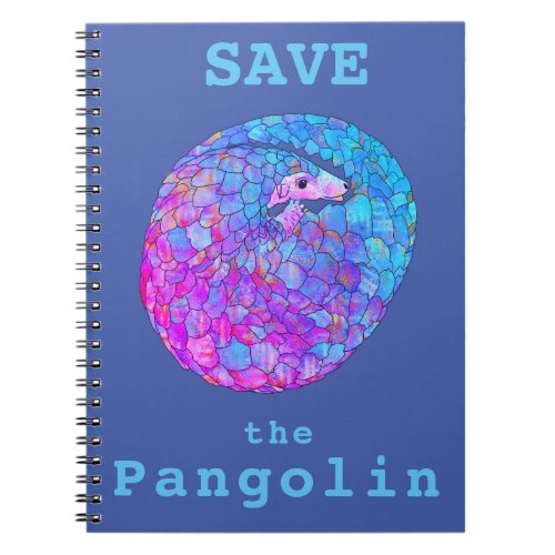 Save Pangolins Endangered Animal Psychedelic Art Notebook