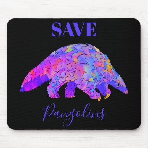 Save Pangolins Endangered Animal Purple Mouse Pad