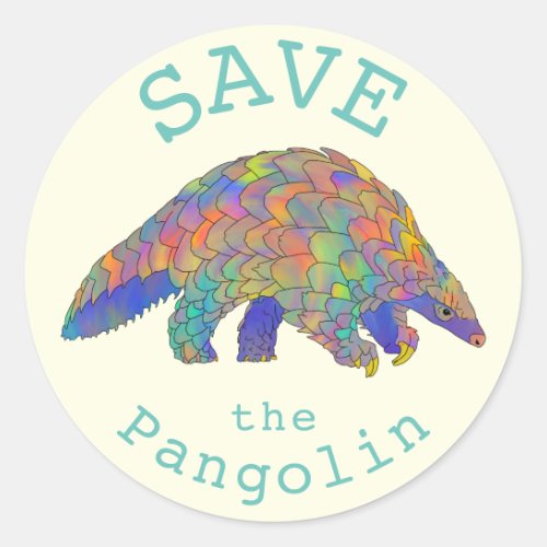 Save Pangolins Endangered Animal Rights Activism Classic Round Sticker