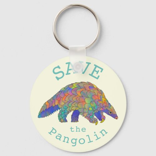 Save Pangolins Endangered Animal Rights Activism   Keychain