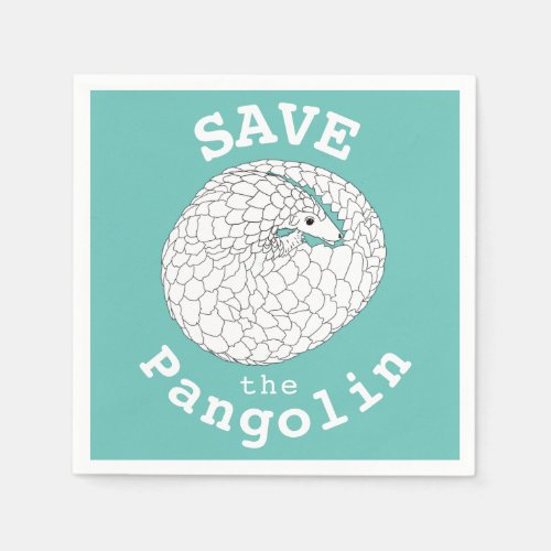 Save Pangolins Endangered Species Animal Art Napkins