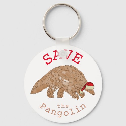 Save Pangolins Festive Animal Rights Activism Xmas Keychain