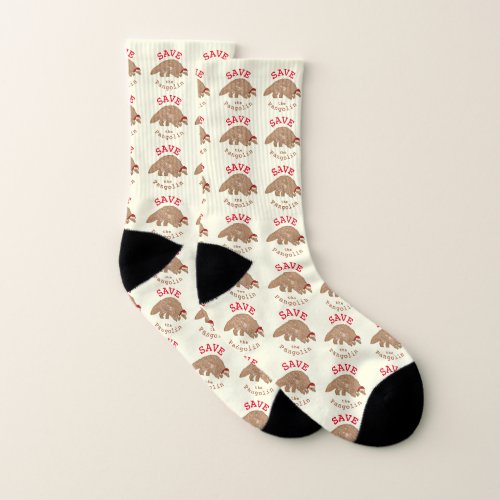 Save Pangolins Festive Endangered Animal Right Art Socks