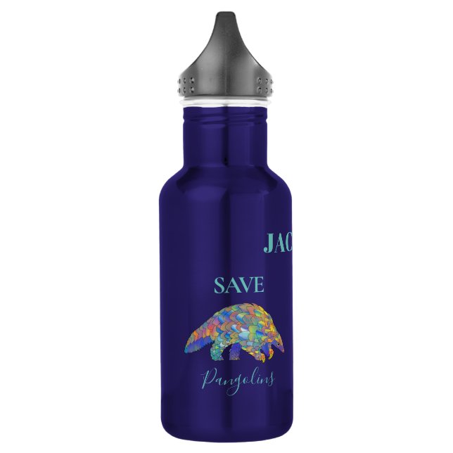 Save Pangolins Personalized Stainless Steel Water Bottle (Left)
