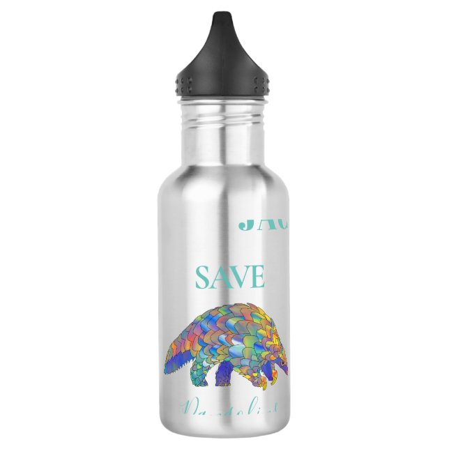 Save Pangolins personalized Stainless Steel Water Bottle (Left)