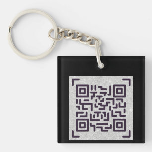 Save Paper with this QR CODE Business Card Black Keychain