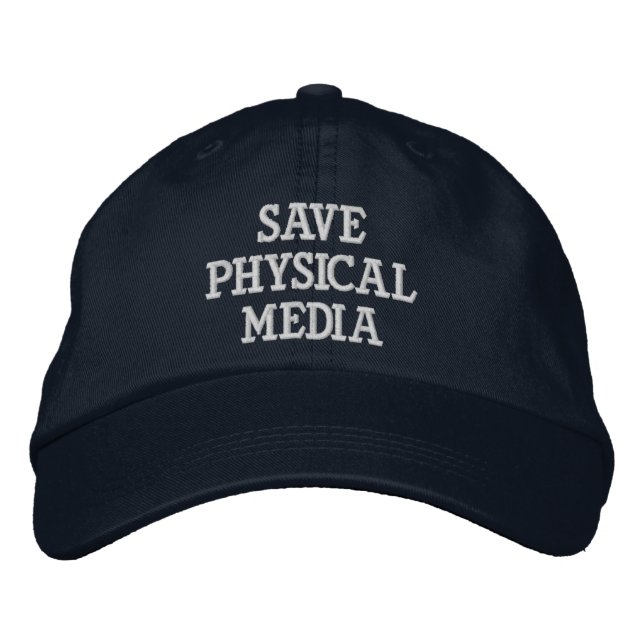 Save Physical Media Embroidered Baseball Cap (Front)