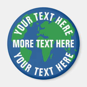 Save planet earth fridge magnet with custom text