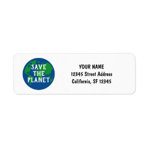 Save planet earth world map globe logo custom label