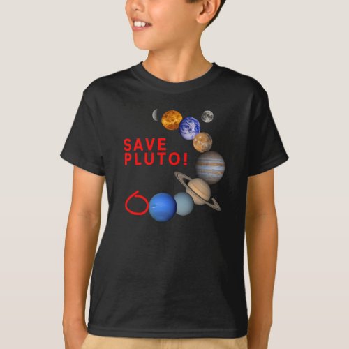 Save Pluto Solar System T_Shirt