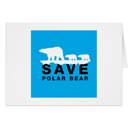 Save Polar Bear Cards (Front Horizontal)