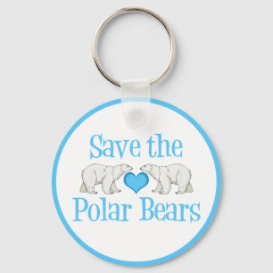 Save Polar Bears Cute Animal Activist Keychain