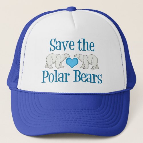 Save Polar Bears Cute Blue White Trucker Hat