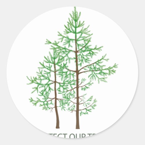 Save Protect Trees Stop Deforestation Tree Hugger  Classic Round Sticker