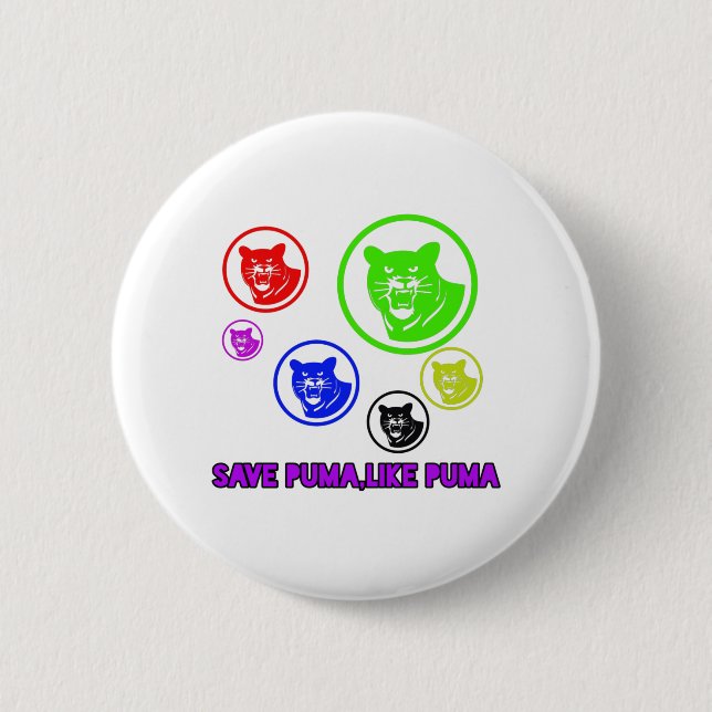 Save Puma Like Puma Button – Wildlife Conservation (Front)